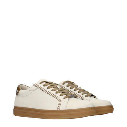 Sneakers by Jimmy Choo for men in suede leather beige presents a sumptuous silhouette, artfully capturing the essence of the Men's Fashion Suede Leather Sneakers with its sumptuous fashion style design.