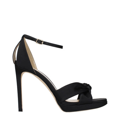Jimmy Choo Women's Satin Platform Sandals - Black