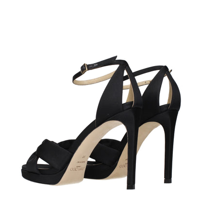 Jimmy Choo Women's Satin Platform Sandals - Black