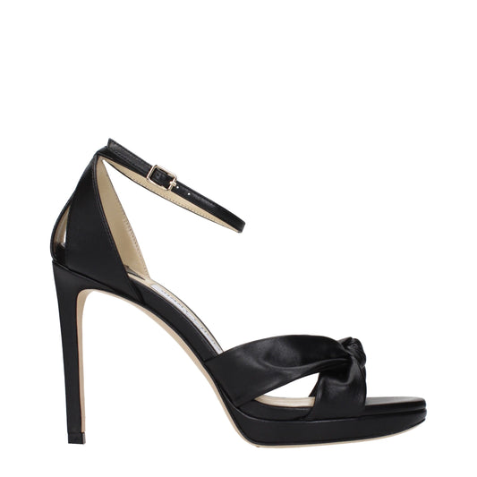 Jimmy Choo Women's Leather Platform Sandals - Black