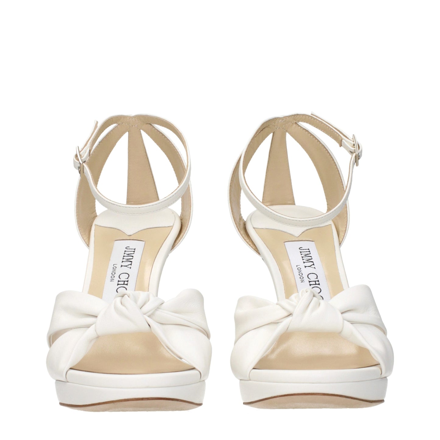 Jimmy Choo Women's Leather Platform Sandals - White