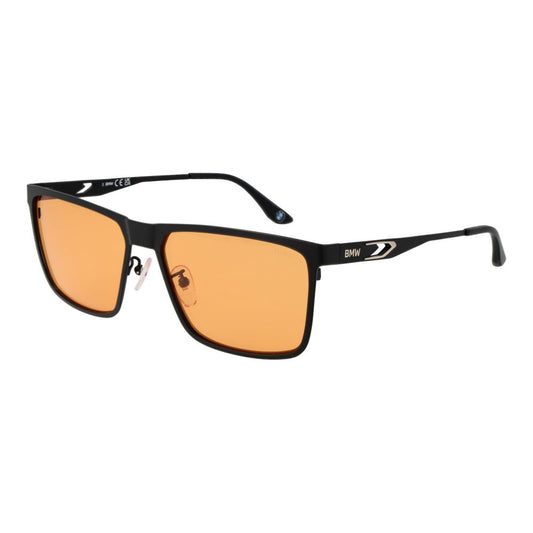 Sunglasses by BMW for men in metal black features an lustrous full-rim square frame design with black coloured frame detailing and non-polarized category-1-light-tint lens for a lustrous aesthetic.