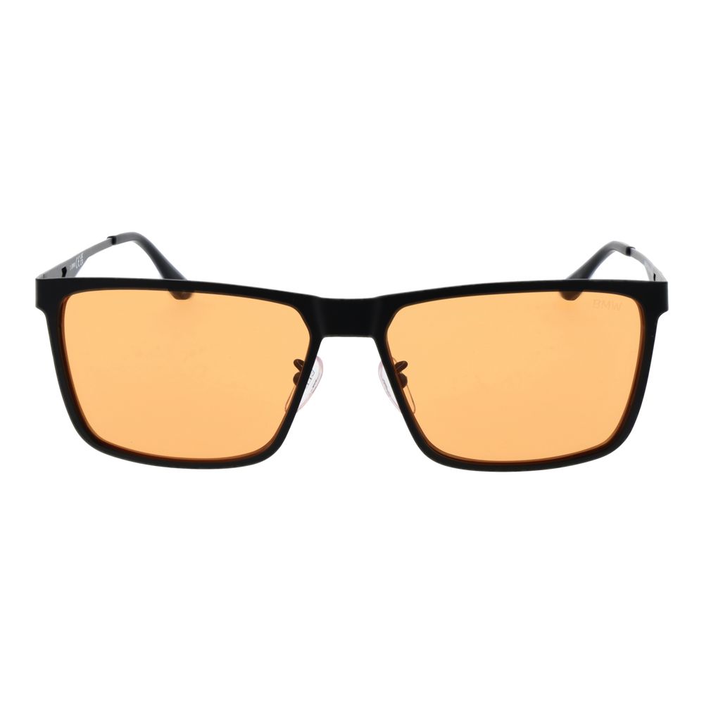 Sunglasses by BMW for men in metal black features an lustrous full-rim square frame design with black coloured frame detailing and non-polarized category-1-light-tint lens for a lustrous aesthetic.