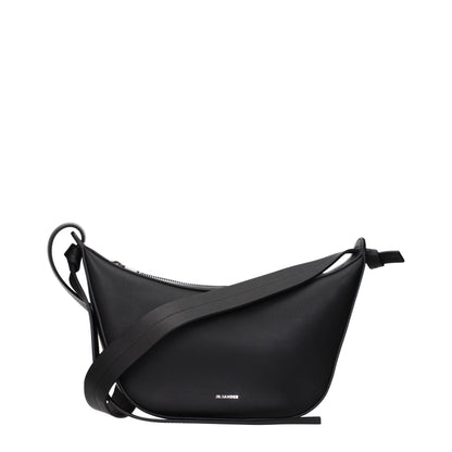 Shoulder Bag by Jil Sander for women in leather black features a effortless chic silhouette with a secure , ample , and versatile shoulder-strap for a effortless chic finish.