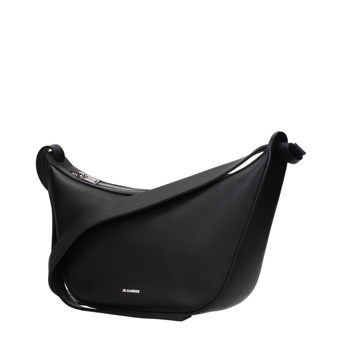 Shoulder Bag by Jil Sander for women in leather black features an effortlessly chic silhouette with a secure , ample , and versatile shoulder-strap for effortlessly chic everyday luxury.