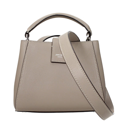Handbag by Jimmy Choo for women in leather gray features a refined silhouette, showcasing a secure , organized , and versatile for a refined finish.