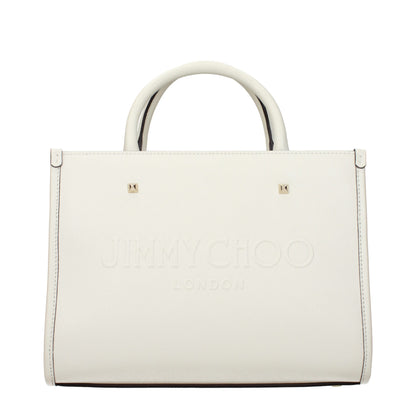 This Handbag by Jimmy Choo for women in leather and white presents a sculptural silhouette featuring a secure , ample , and versatile handle for a sculptural finish.