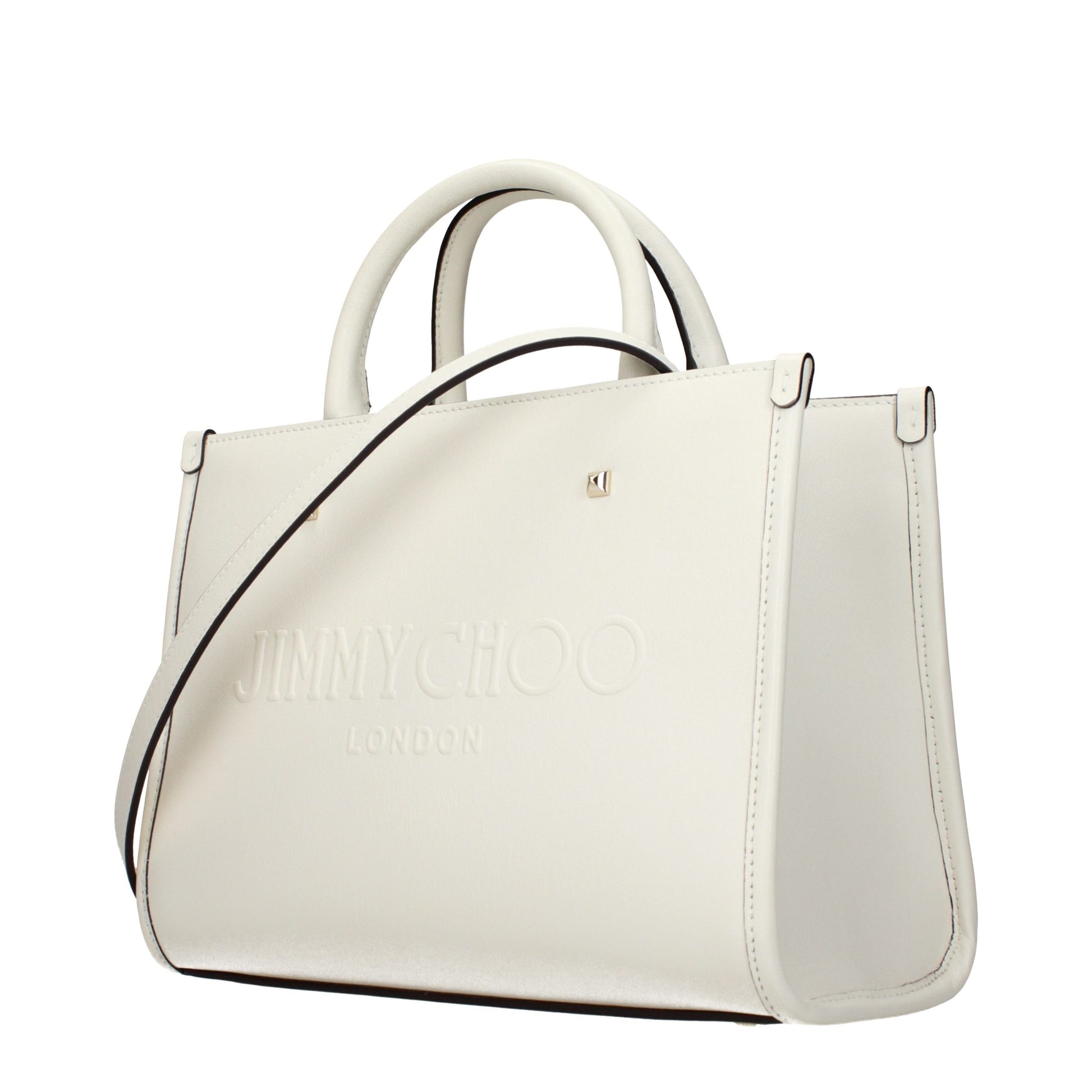 Handbag by Jimmy Choo for women in leather white features a exquisite silhouette, showcasing a secure and exquisite with versatile handle for a exquisite finish.