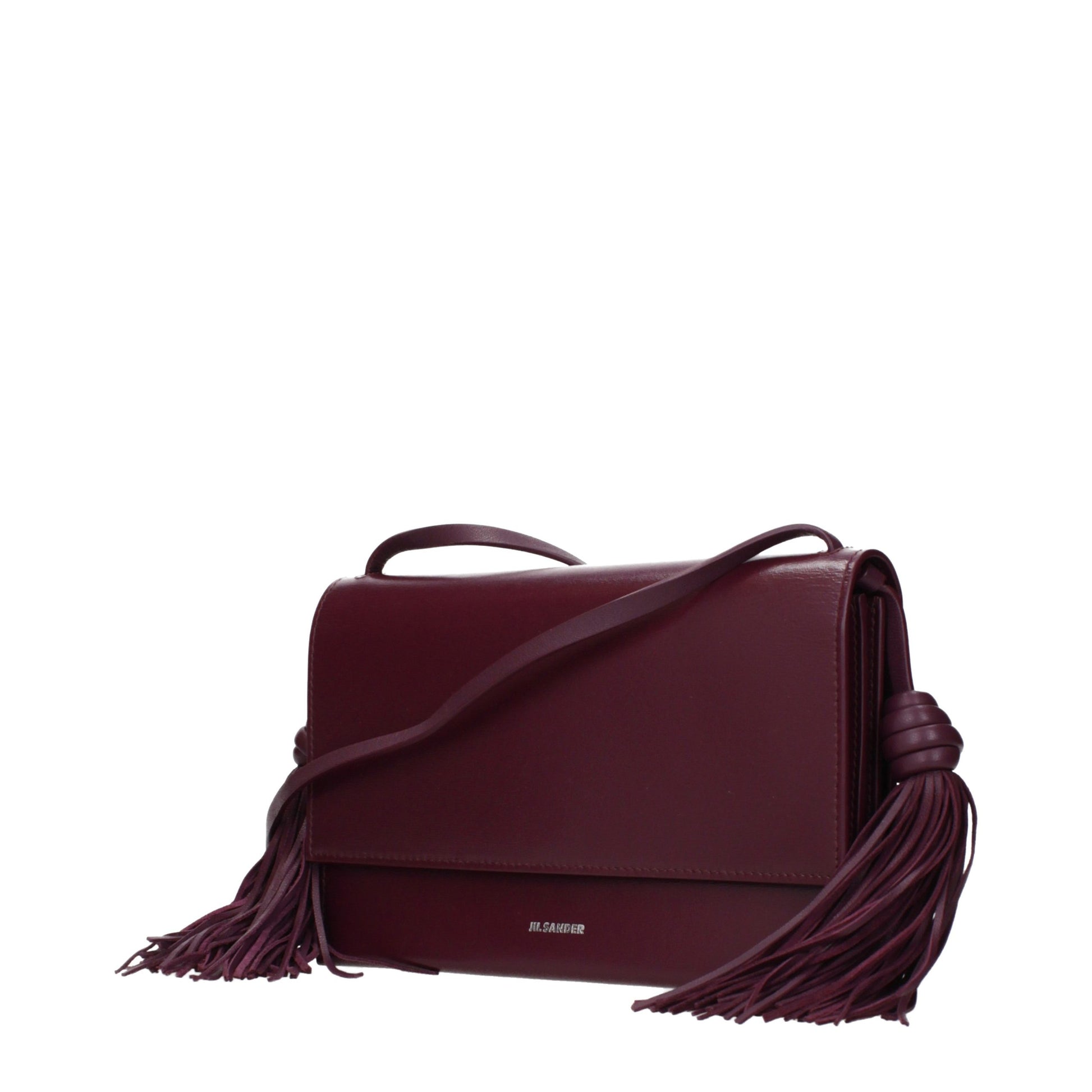 Crossbody Handbag by Jil Sander for women in leather red features a transformative sophistication silhouette, showcasing a secure , ample , and versatile crossbody-strap for a transformative sophistication look.