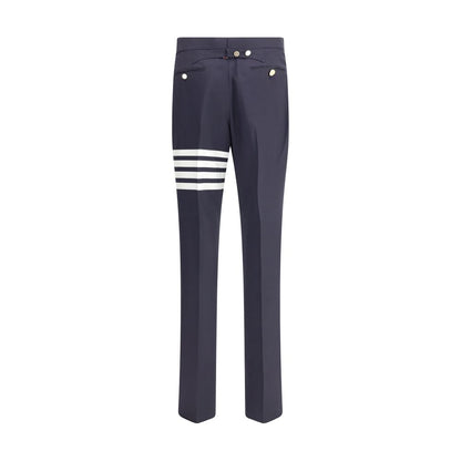 Pants by Thom Browne for men in wool blue features a stylish silhouette with a stylish regular-fit, long, and .
