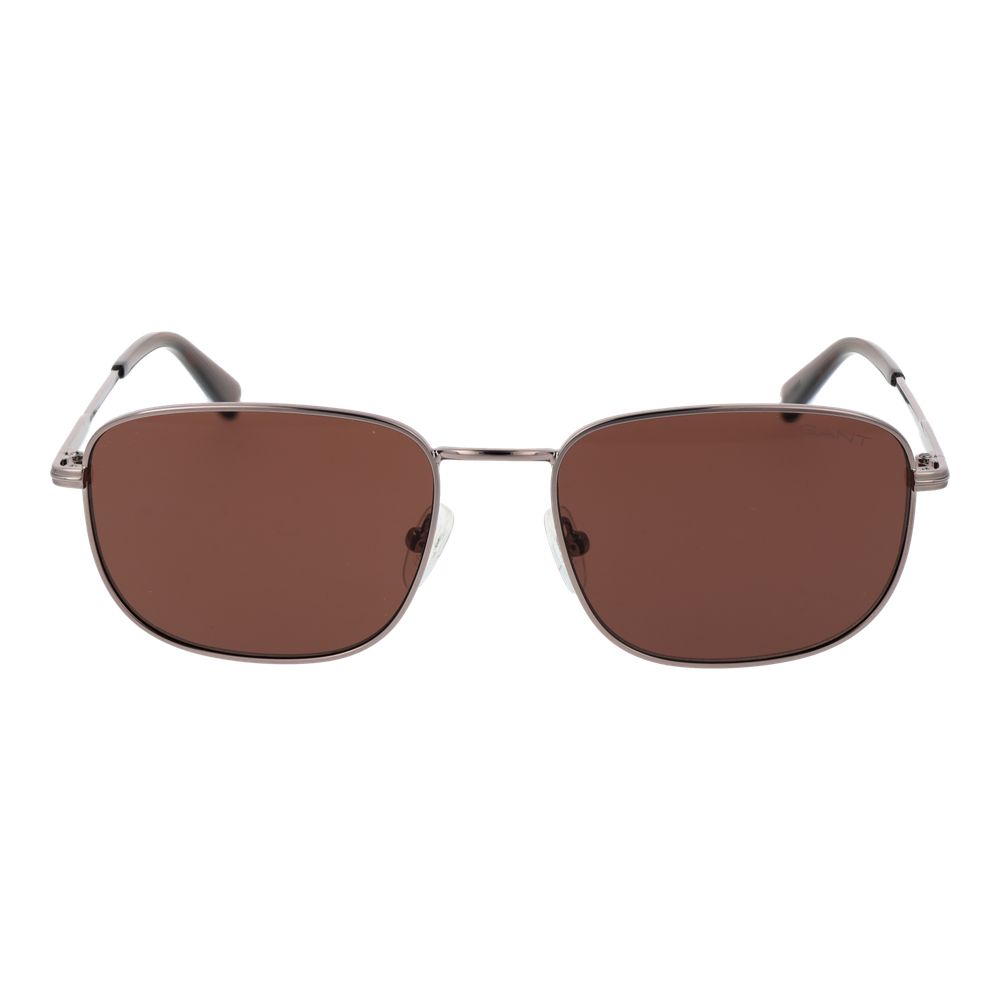 Sunglasses by Gant for men in metal and bronze featuring an opulent rectangle full-rim frame design with a sophisticated bronze coloured frame finish and high-performance non-polarized category-3-dark-tint lens.