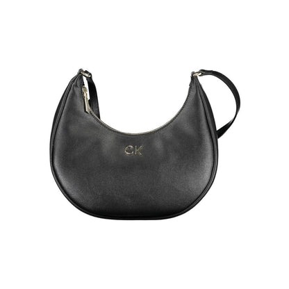 Evening Shoulder Handbag by Calvin Klein for women in polyester & polyurethane black features a exquisite silhouette, showcasing a secure zipper and exquisite internal-pockets with versatile shoulder-strap for a exquisite finish.