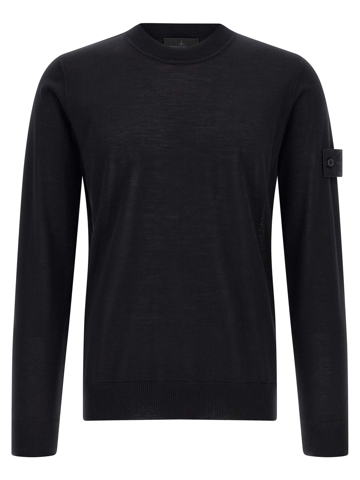 Stone Island Men's Regular Fit Crew Neck Virgin Wool Cardigan - Black