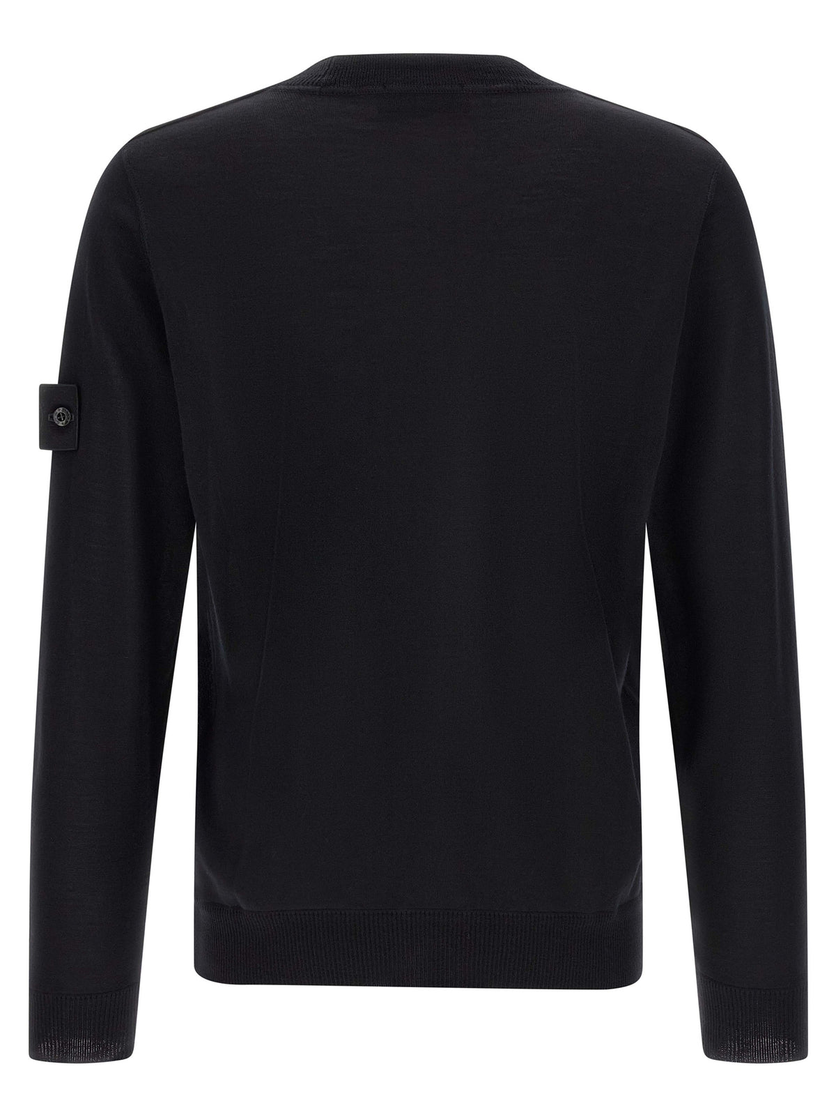 Stone Island Men's Regular Fit Crew Neck Virgin Wool Cardigan - Black