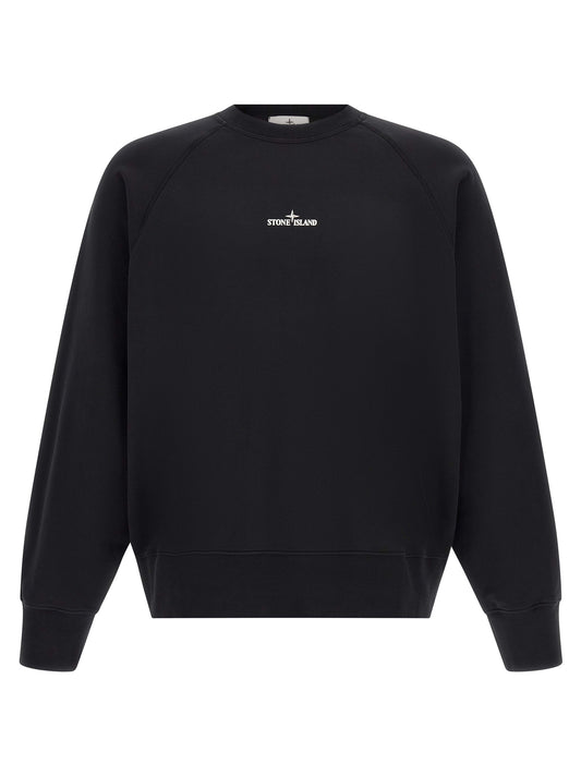 Stone Island Men's Oversized Cotton Sweatshirt - Black