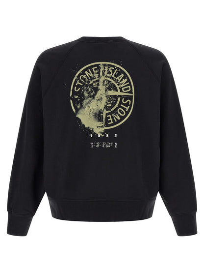 Stone Island Men's Oversized Cotton Sweatshirt - Black