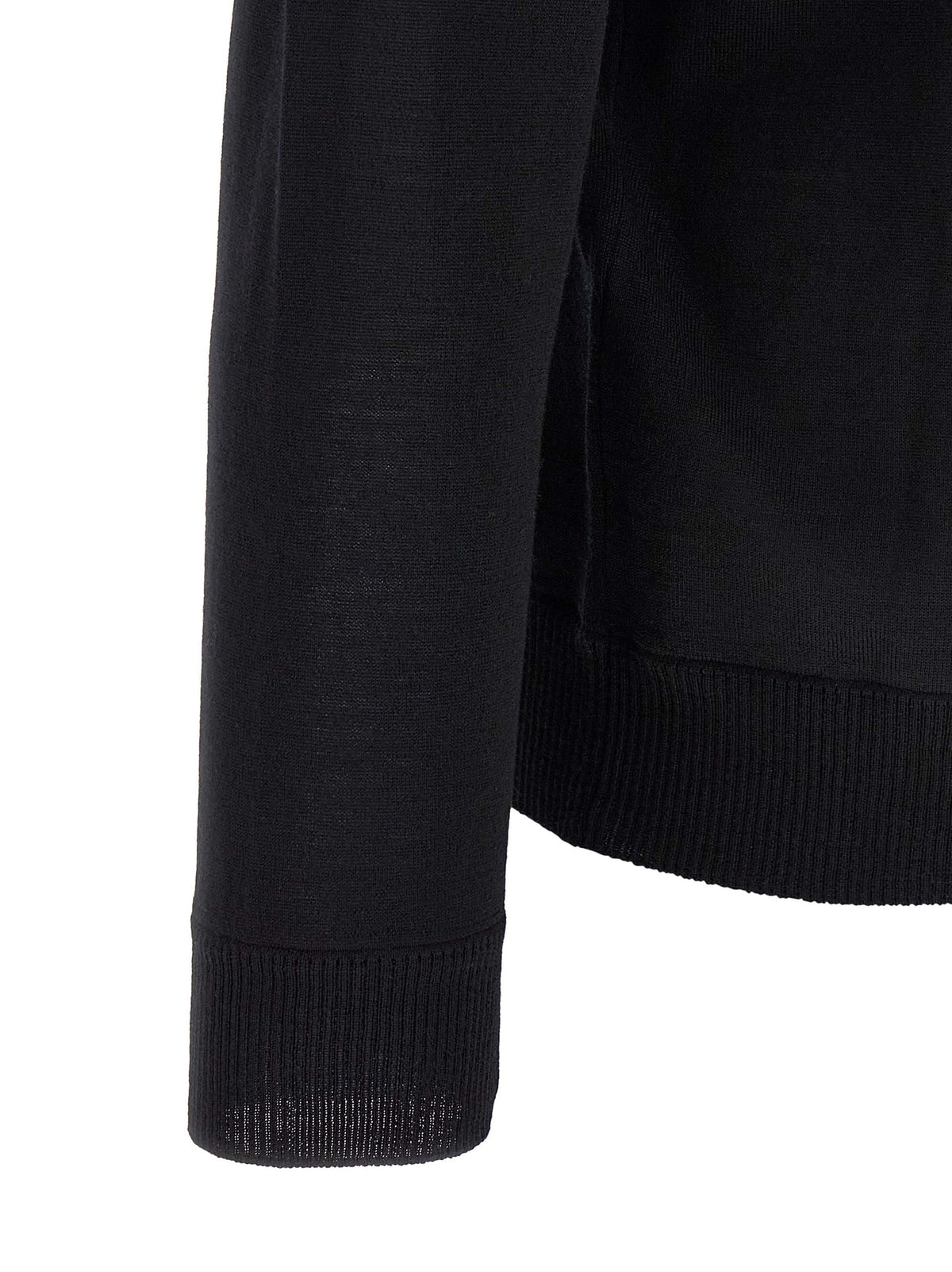 Stone Island Men's Regular Fit Crew Neck Virgin Wool Cardigan - Black