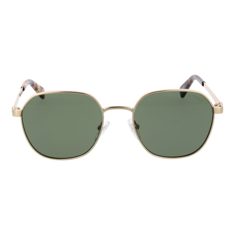 Guess Trapezium Non-Polarized Dark-Tint Metal Sunglasses - Gold