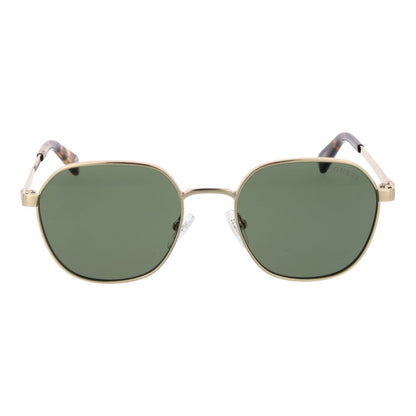 Guess Trapezium Non-Polarized Dark-Tint Metal Sunglasses - Gold