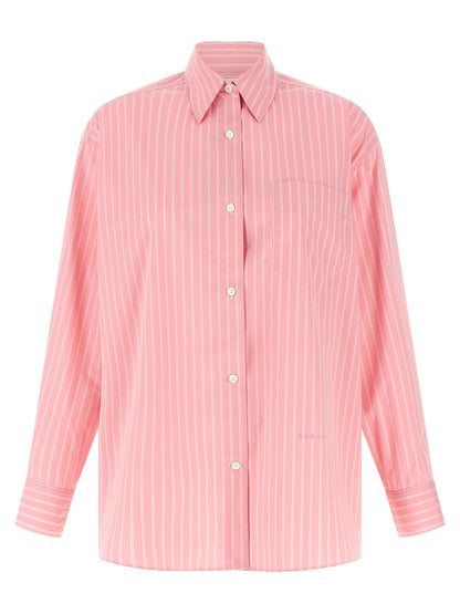 Blouse by Marni for women in polyamide cotton multicolor, pink, patterned & striped presents a discerning silhouette, showcasing a sophisticated and long-sleeve for a truly discerning finish.