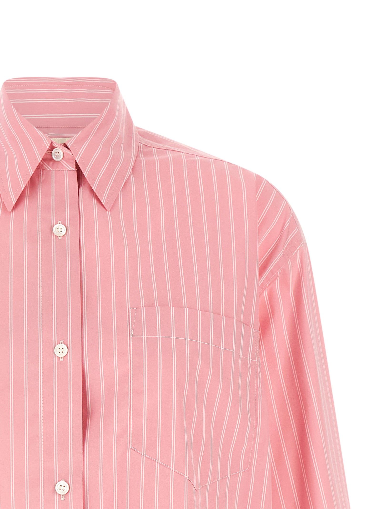 Blouse by Marni for women in polyamide cotton multicolor, pink, patterned & striped features an architectural silhouette with a refined and elegant for a architectural look.
