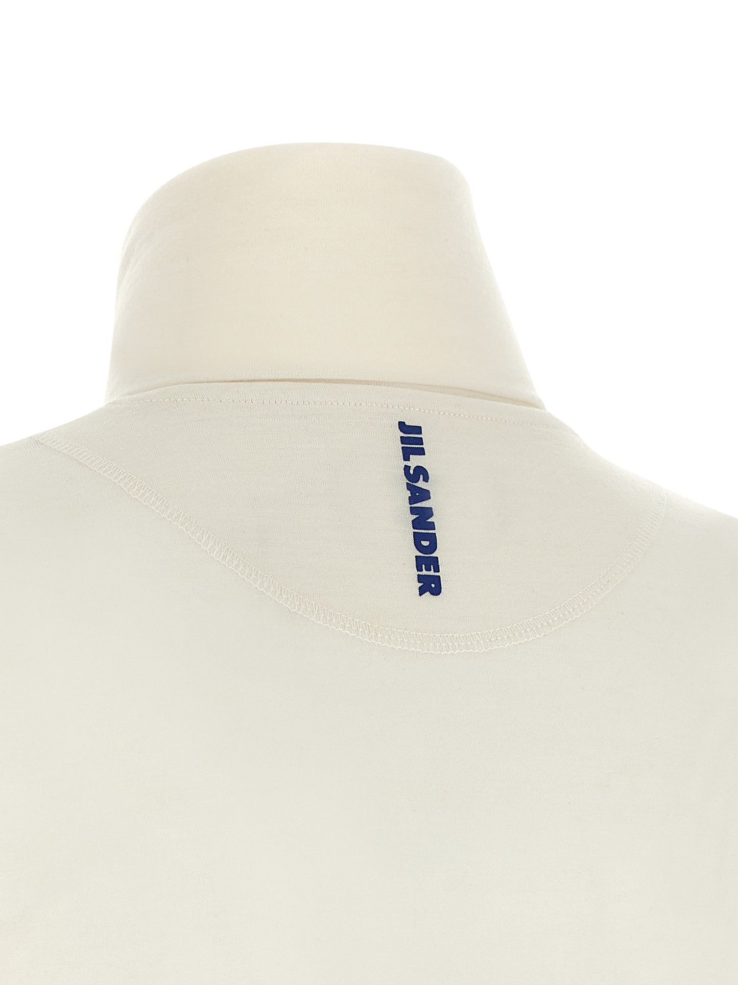 Cardigan by Jil Sander for women in polyester & virgin wool ivory & white features a nuanced silhouette with a refined and nuanced detailing for a sophisticated look.