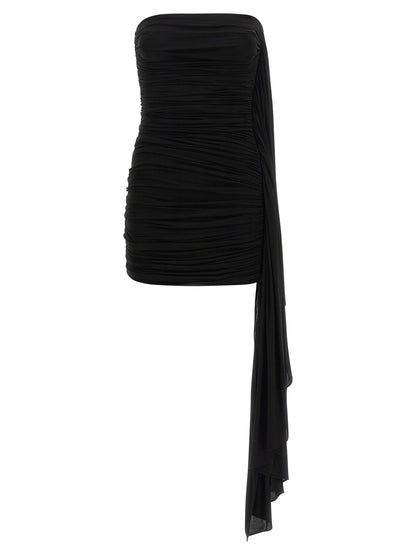 Dress by Alexander Wang for women in stretch cupro black & copper features an magnificent silhouette, artfully detailed with a magnificent strapless neckline and strapless that flows into an magnificent short mini.