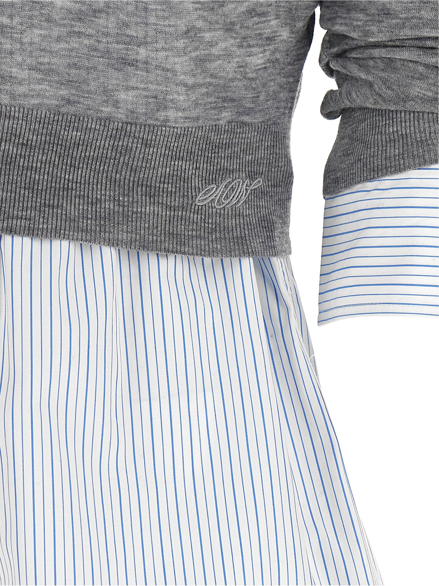 Blouse by Alexander Wang for women in cotton canvas & wool gray, transparent, signature & striped, featuring a nuanced and nuanced for a sophisticated finish.
