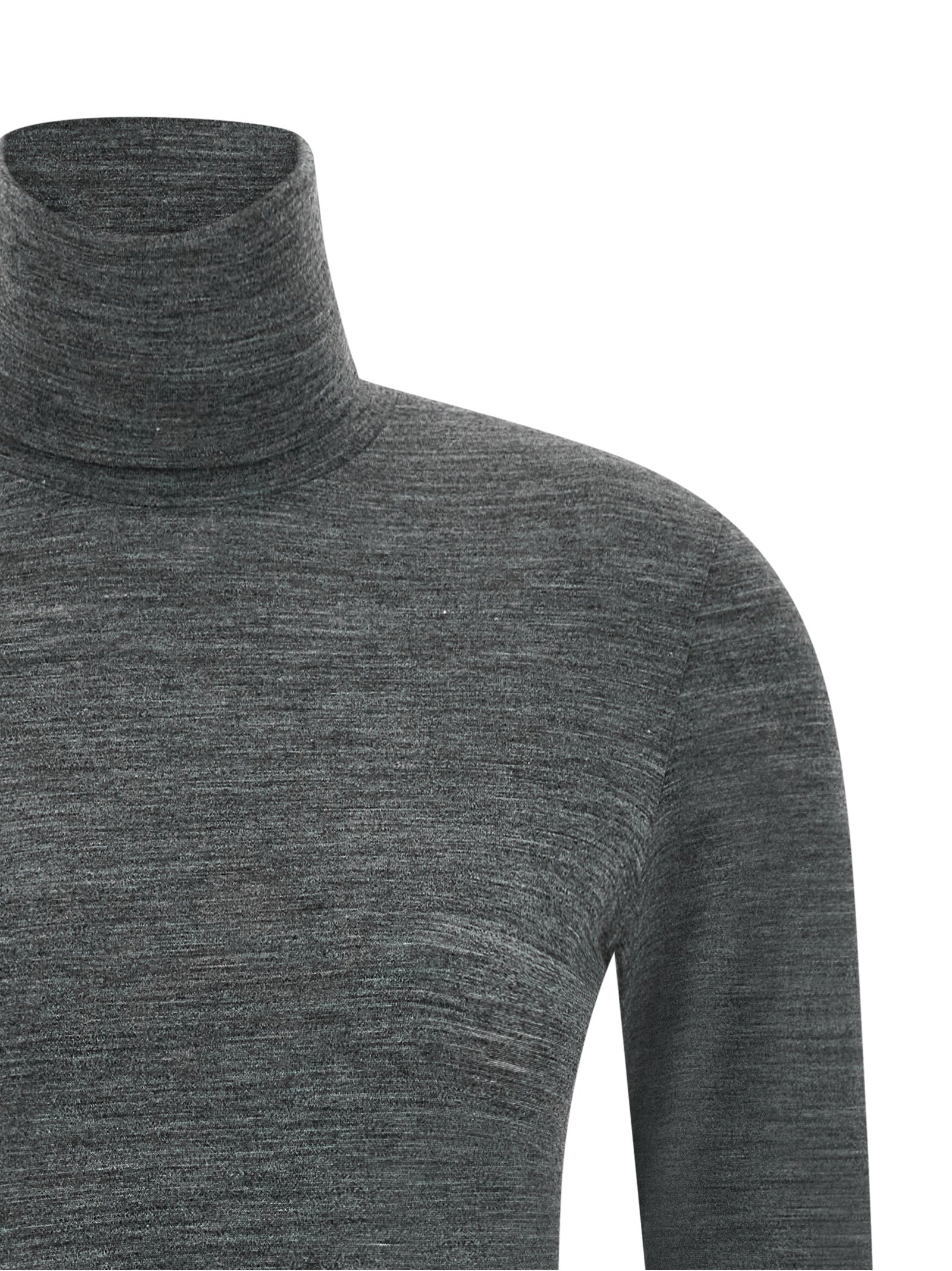 Activewear T-Shirt by Jil Sander for women in polyester & virgin wool blue & gray features a versatile silhouette, showcasing a versatile high-neck neckline and detailed with high-performance for a premium look.