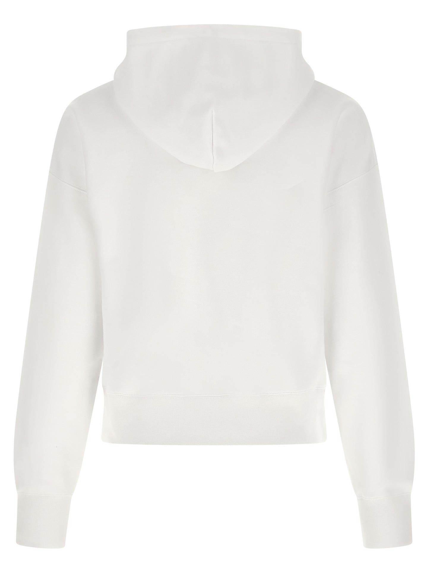 Sweatshirt Hoodie by Gucci for women in cotton white, signature & print showcases a city-ready silhouette, artfully detailed with a signature hooded neckline and for a city-ready finish.