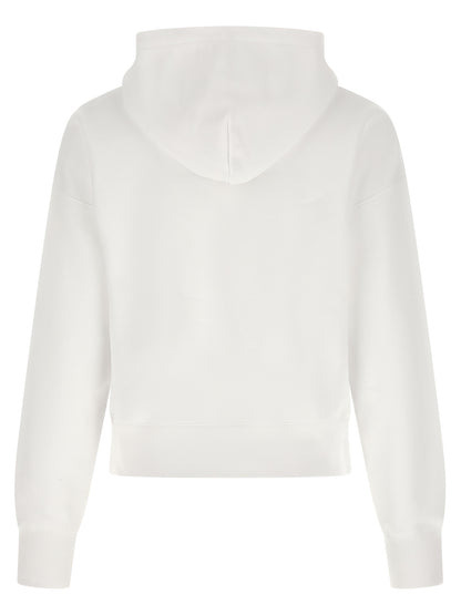 Sweatshirt Hoodie by Gucci for women in cotton white, signature & print showcases a city-ready silhouette, artfully detailed with a signature hooded neckline and for a city-ready finish.