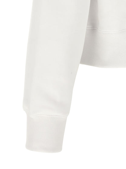 Sweatshirt Hoodie by Gucci for women in cotton white, signature & print features a authentic silhouette, showcasing a sophisticated and authentic detail for a refined finish.