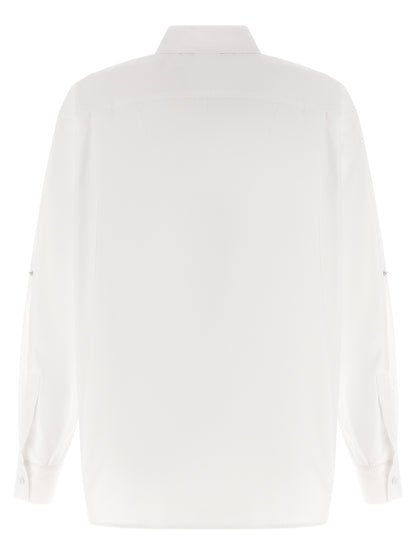 Blouse by Max Mara for women in cotton white features an architectural silhouette with a refined and elegant for a architectural look.