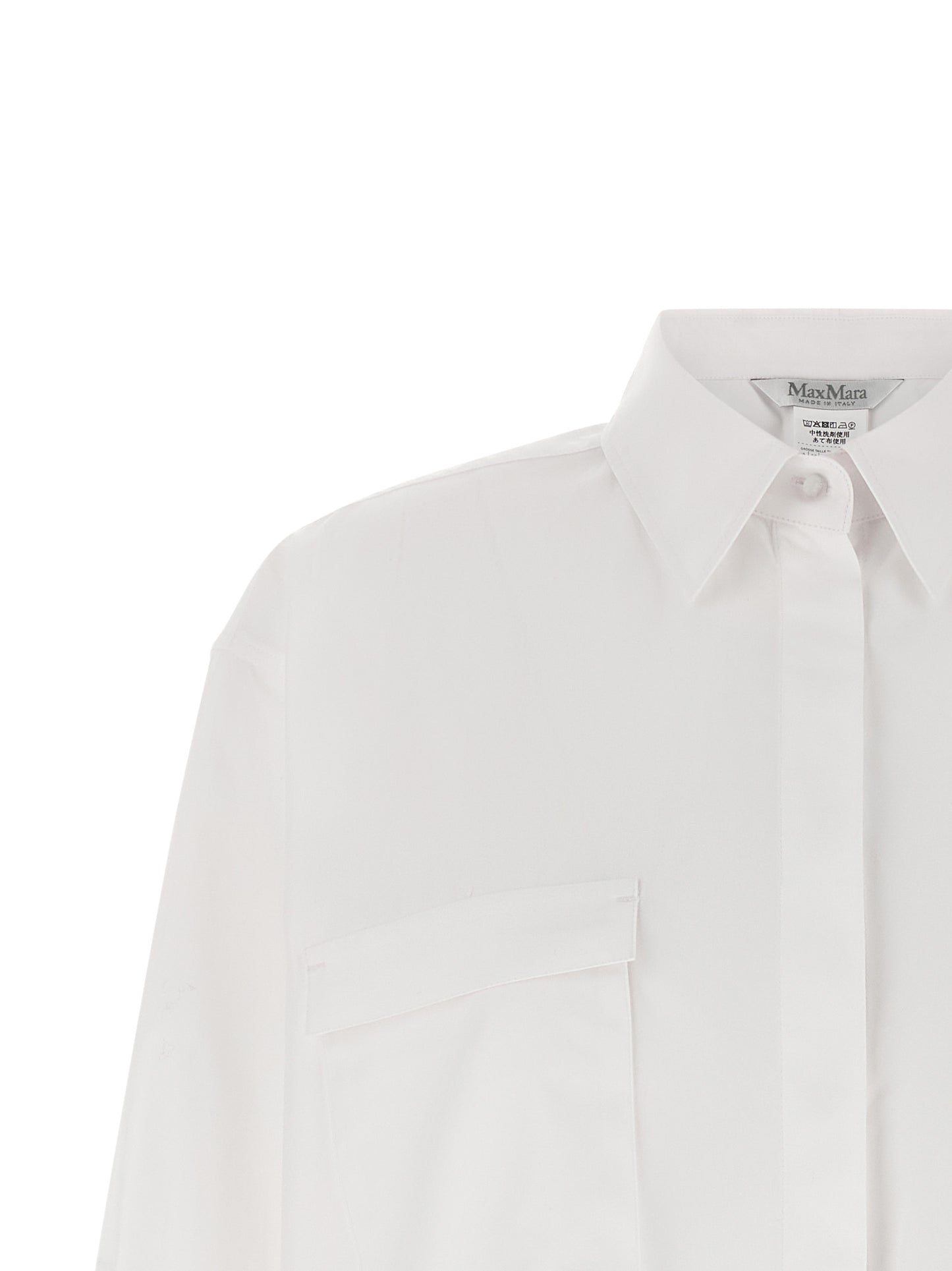 Blouse by Max Mara for women in cotton white showcases a sublime silhouette, artfully detailed with a sublime and for a sophisticated, sublime finish.