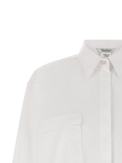 Blouse by Max Mara for women in cotton white showcases a sublime silhouette, artfully detailed with a sublime and for a sophisticated, sublime finish.