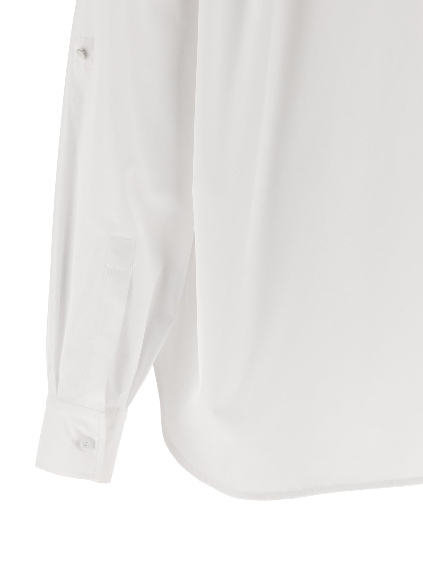 Blouse by Max Mara for women in cotton white showcases a sleek silhouette, elegantly detailed with a sleek and for a sleek finish.