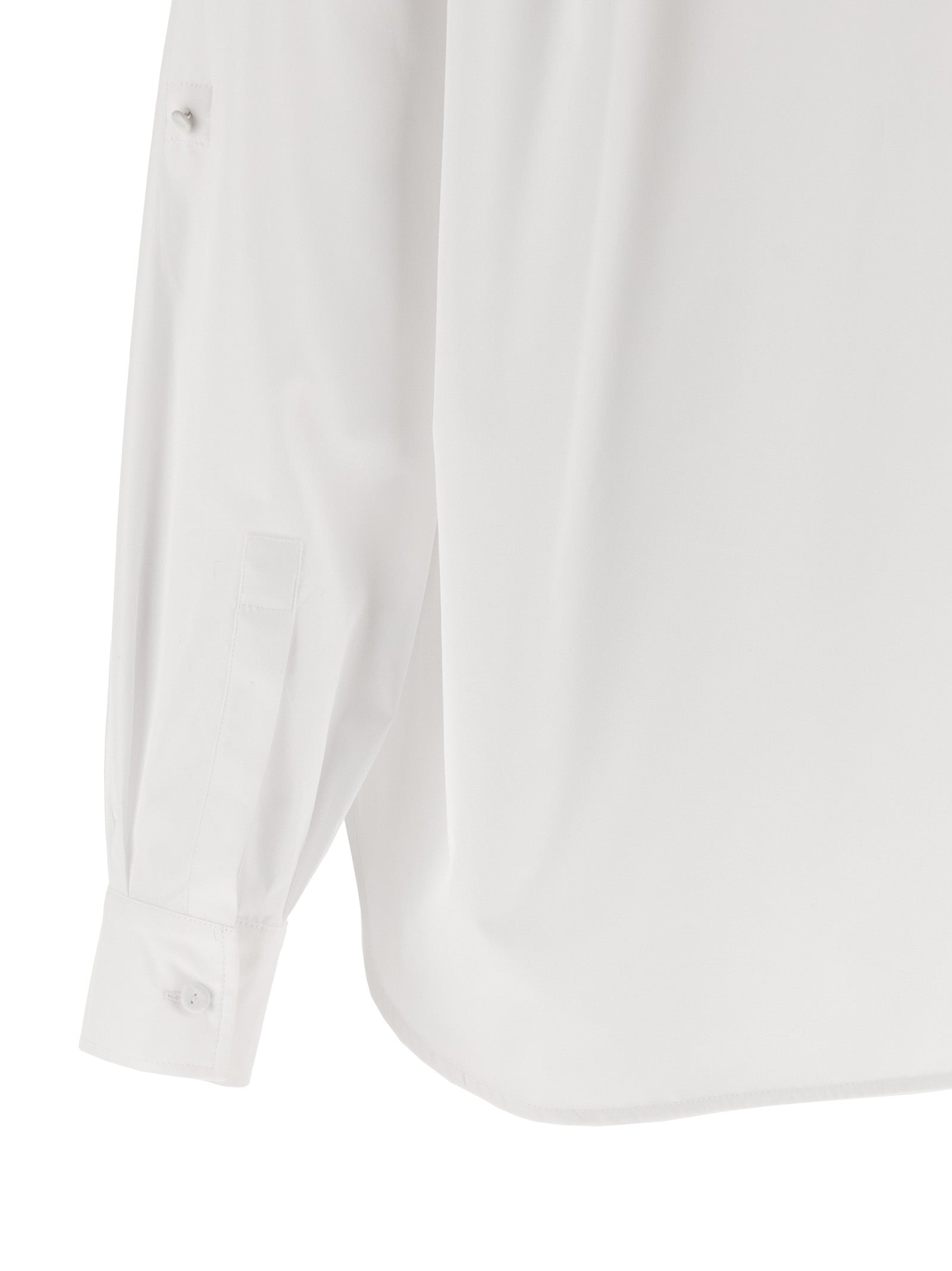 Blouse by Max Mara for women in cotton white showcases a sleek silhouette, elegantly detailed with a sleek and for a sleek finish.