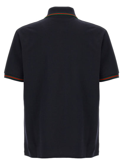 Gucci Men's Short-Sleeve Cotton Polo Shirt - Blue