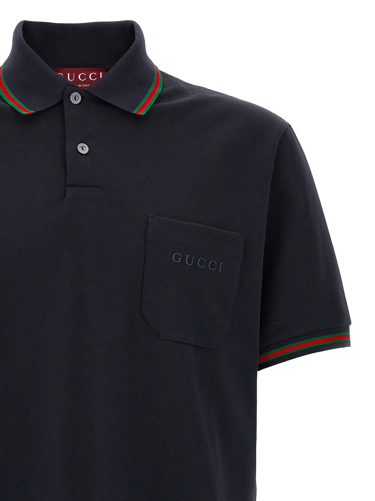 Gucci Men's Short-Sleeve Cotton Polo Shirt - Blue
