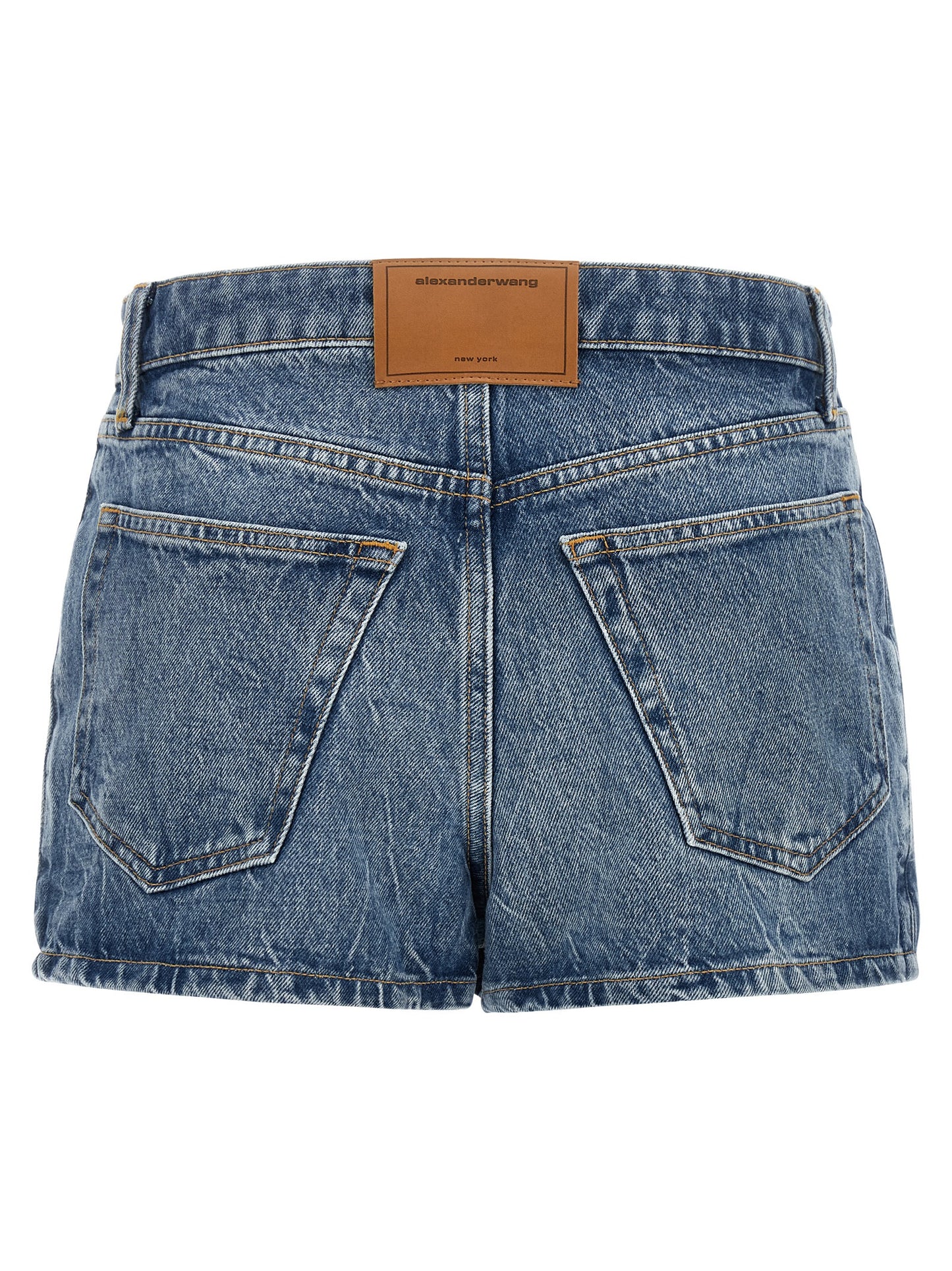 Denim Shorts by Alexander Wang for women in denim cotton light-blue, silver & signature features an magnificent silhouette, showcasing a magnificent with a short and for a premium, sophisticated aesthetic.