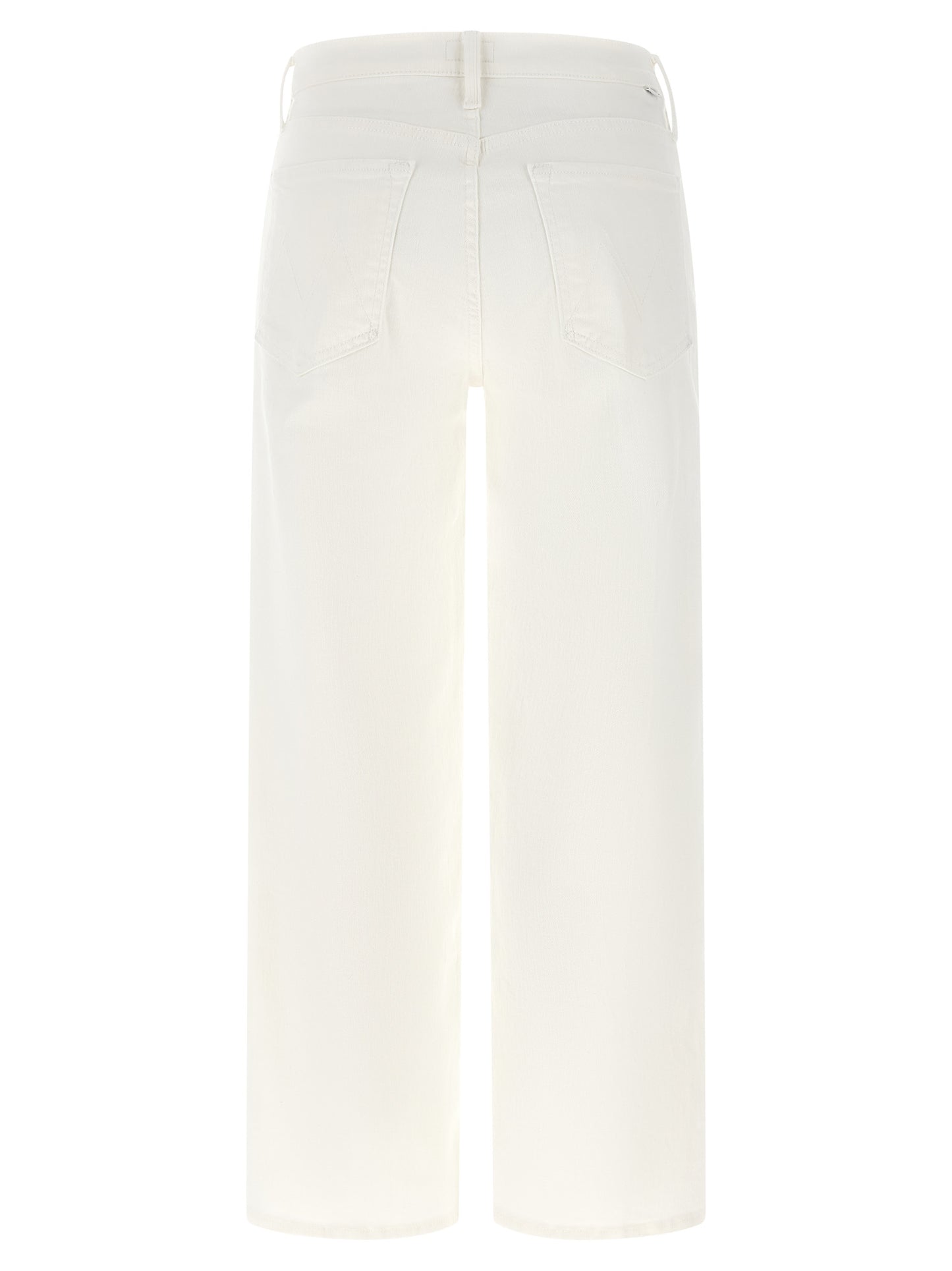 Jeans by Mother Denim for women in stretch denim cotton white features an refined tailoring silhouette, showcasing a premium straight-leg & wide with a high rise and long cut for a refined tailoring look.