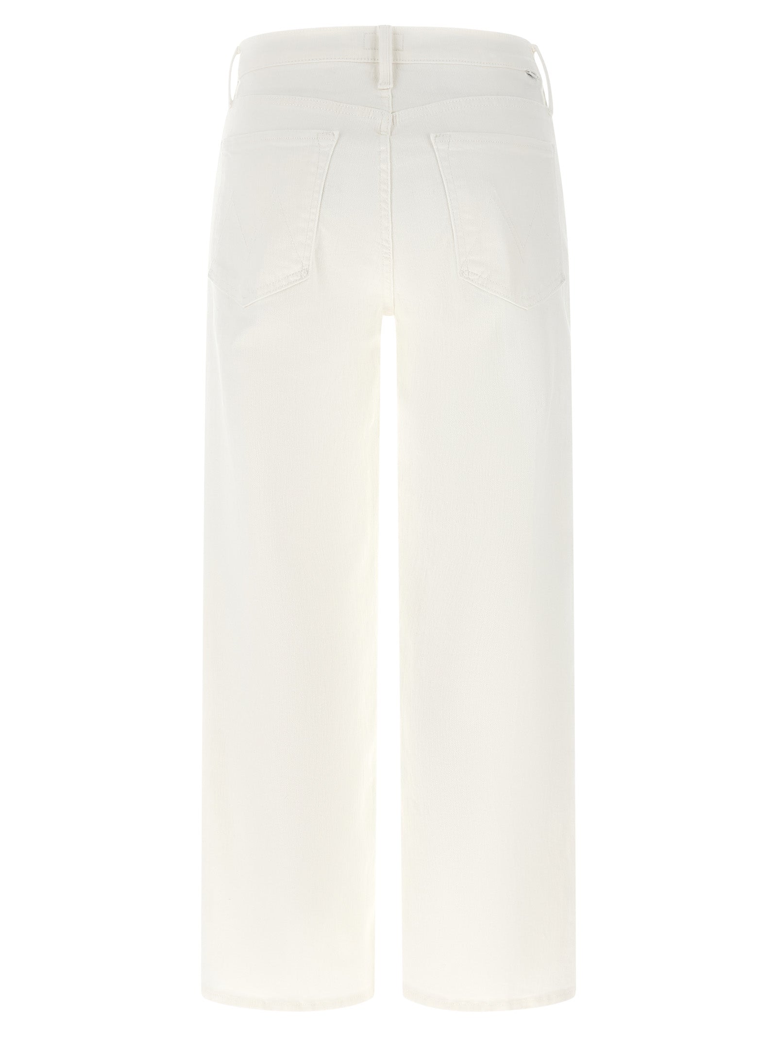 Jeans by Mother Denim for women in stretch denim cotton white features an refined tailoring silhouette, showcasing a premium straight-leg & wide with a high rise and long cut for a refined tailoring look.