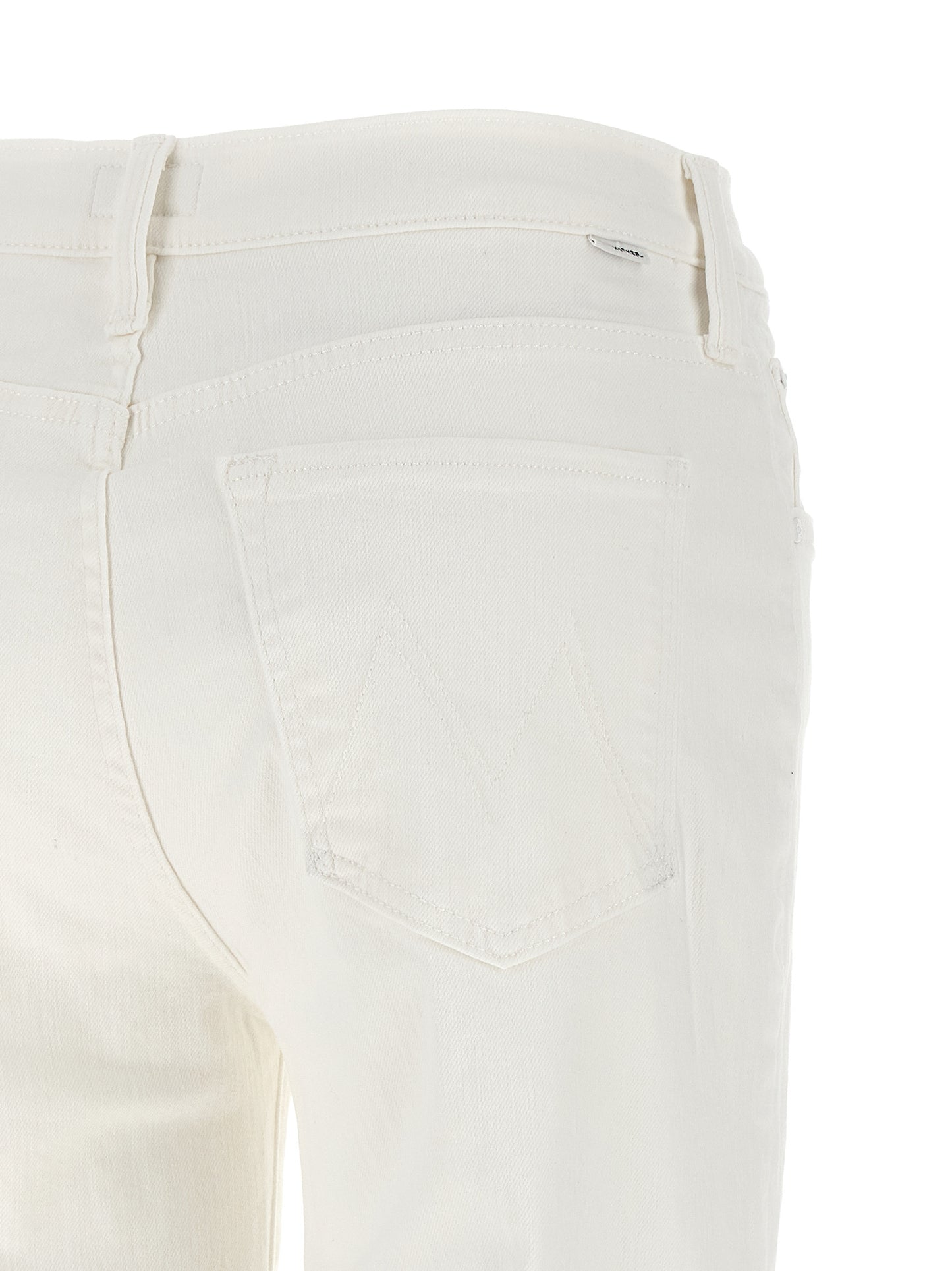 Jeans by Mother Denim for women in stretch denim cotton white features an sophisticated high rise and straight-leg & wide with a precise long, creating a sophisticated and sophisticated silhouette.