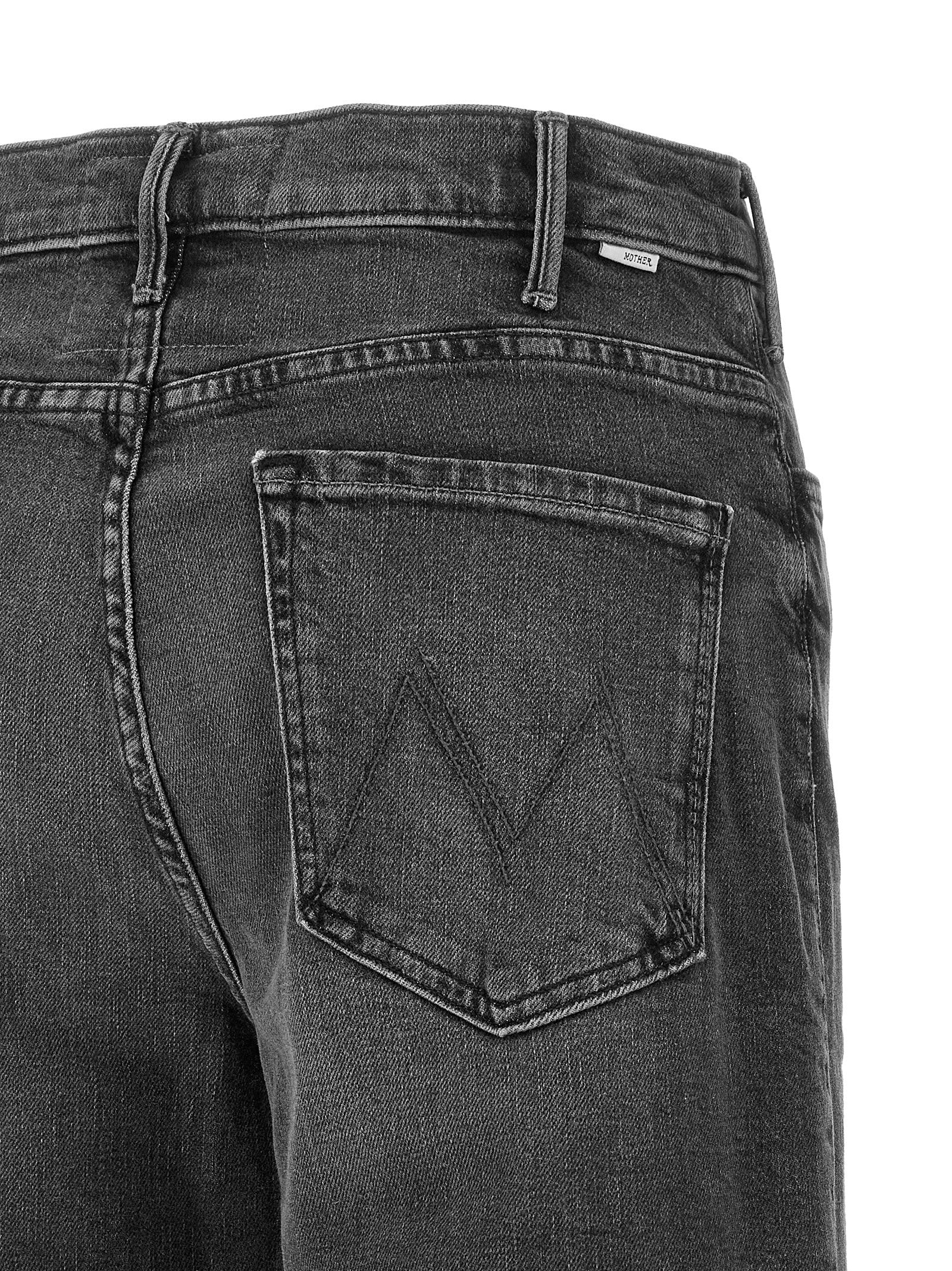 Jeans by Mother Denim for women in stretch denim cotton dark-gray, gray & signature presents a tailored silhouette, showcasing a tailored flared & wide and long cut with a refined high rise for a truly tailored aesthetic.