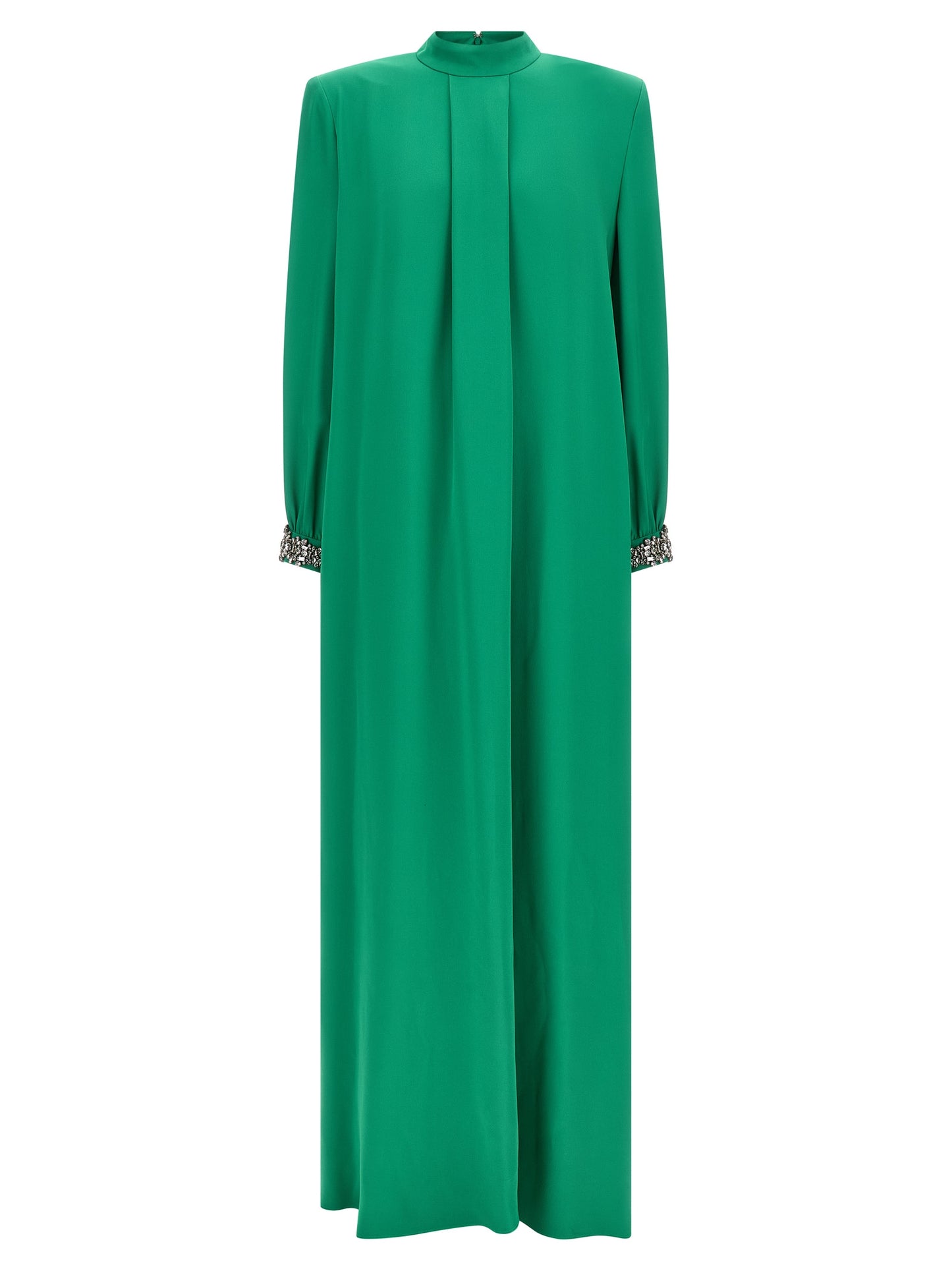 Dress by Valentino Garavani for women in silk & rhinestone bicolour & green features an magnificent silhouette, artfully detailed with a magnificent and that flows into an magnificent long.
