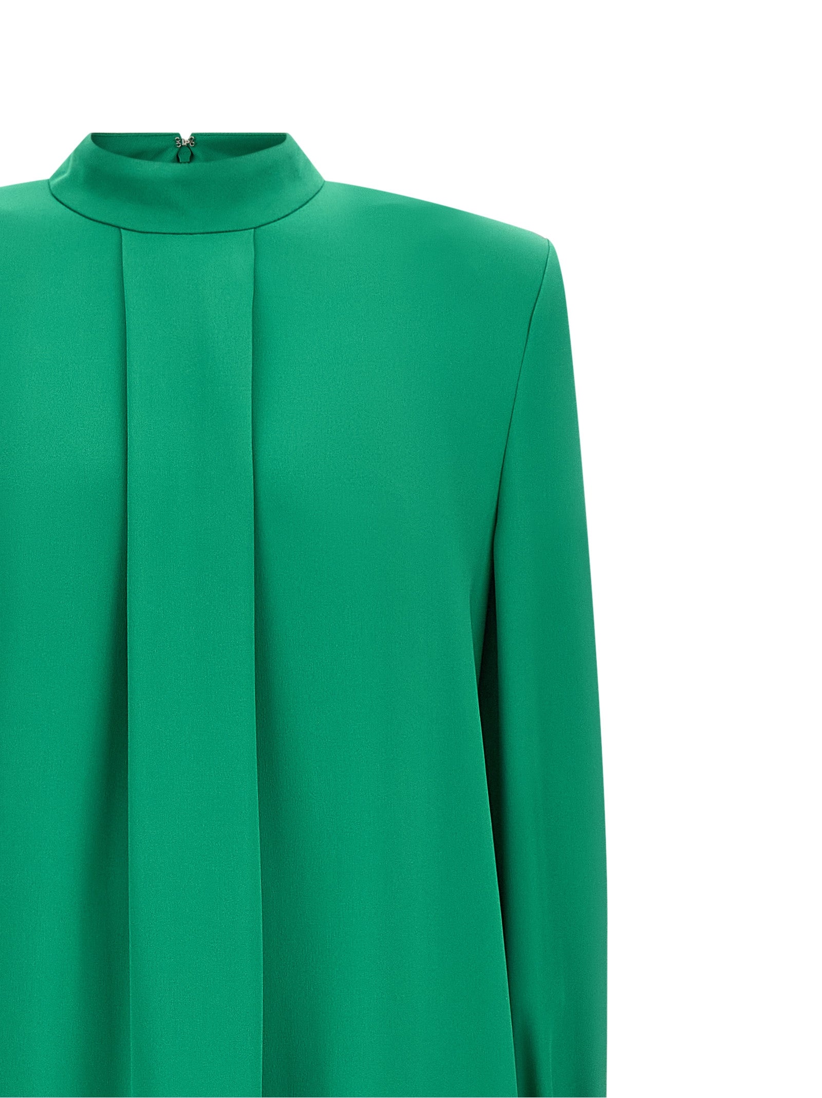 Dress by Valentino Garavani for women in silk & rhinestone bicolour & green features an eye catching silhouette with a sophisticated , elegant , and a refined long for a eye catching aesthetic.