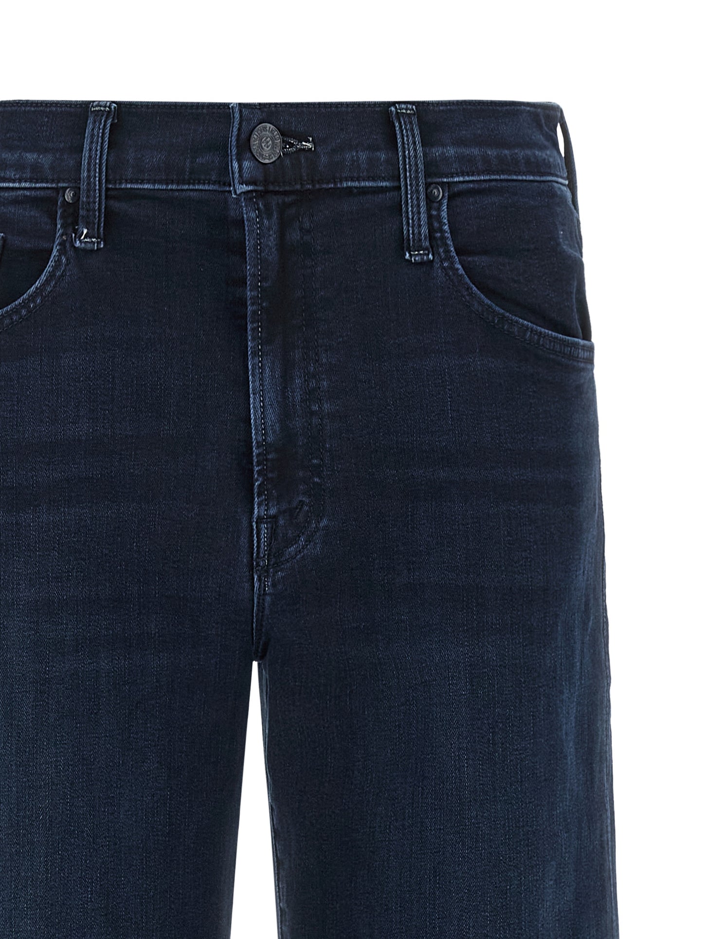 Jeans by Mother Denim for women in stretch denim cotton polyester blue, indigo & signature features an sophisticated mid rise and straight & wide with a precise long, creating a sophisticated and sophisticated silhouette.