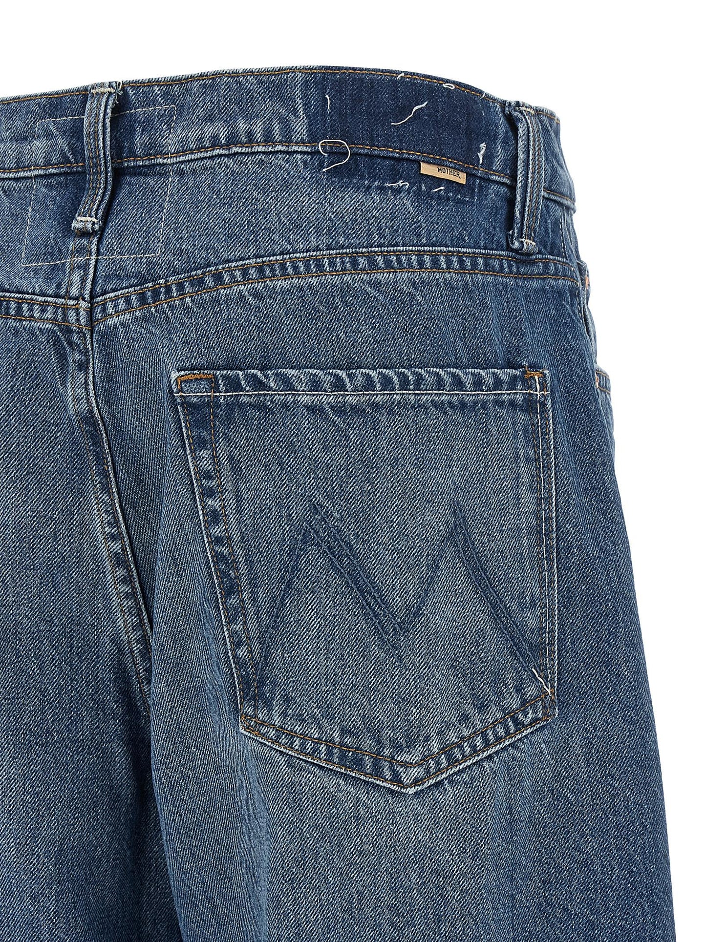 Jeans by Mother Denim for women in denim cotton blue features a refined silhouette with a refined relaxed-fit & oversized, defined by a and a refined long for a refined finish.