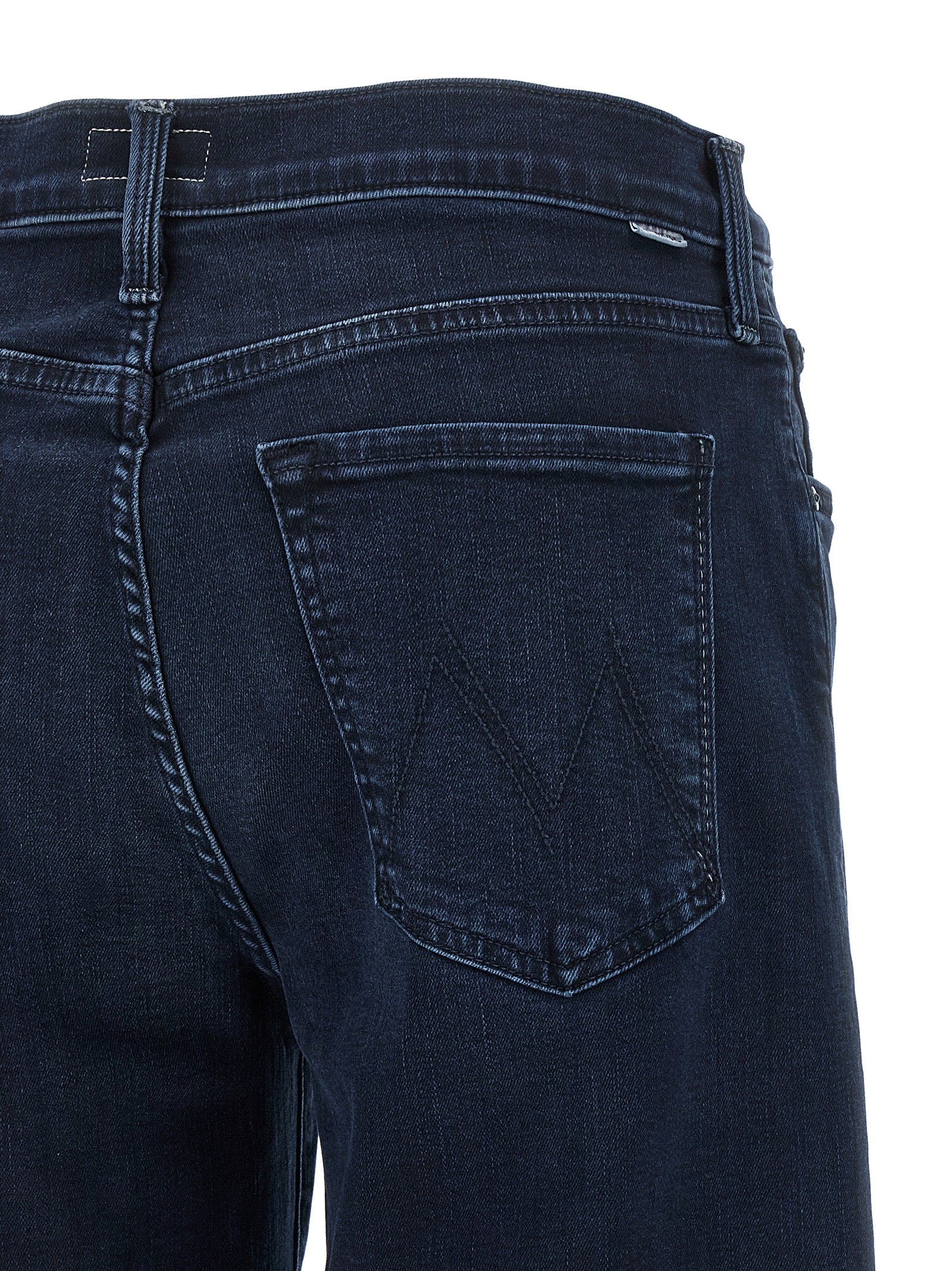 Jeans by Mother Denim for women in stretch denim cotton polyester blue, indigo & signature presents a refined pantology silhouette, artfully defined by a refined pantology straight & wide, long, and a sophisticated mid rise.