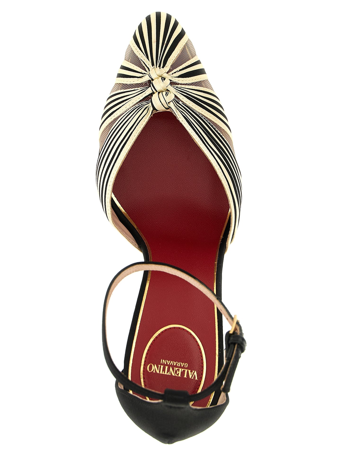 High-Heel Stiletto Ankle Strap Pumps Heels by Valentino Garavani for women in viscose satin silk & mesh gold, multicolor, red, transparent & signature features an effortlessly chic silhouette from the V Logo Women's Viscose Satin Silk & Mesh High-Heel Stiletto Ankle Strap Pumps Heels collection, showcasing a stiletto high-heel and effortlessly chic pointed toe style for a effortlessly chic look.
